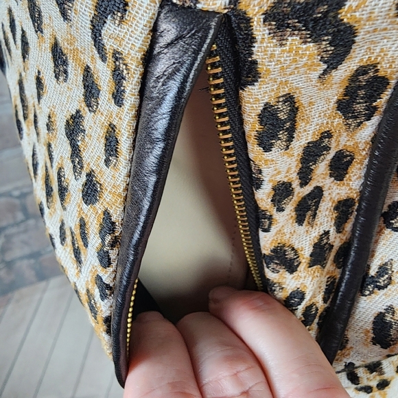 Diane Von Furstenberg DVF Theodora Leo Jacquard Leather Moto Jacket Cream Size 4 - Picture 11 of 16